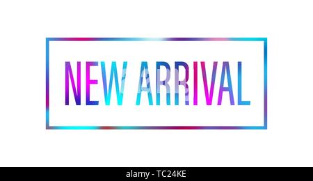 New arrivals concept for internet stores promo. New arrivals web banners. Material design trendy colors. Stock Vector