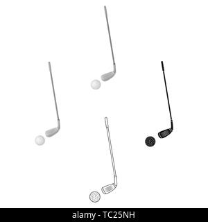 Golf icon in cartoon,black design isolated on white background. Scotland country symbol stock vector illustration. Stock Vector
