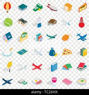 Plenty icons set, isometric style Stock Vector