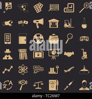 Scientific instrument icons set, simple style Stock Vector