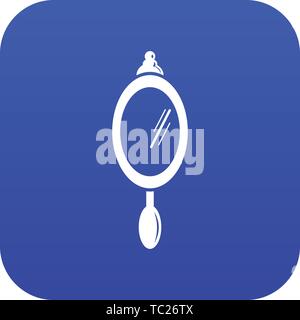Hand mirror icon blue vector Stock Vector