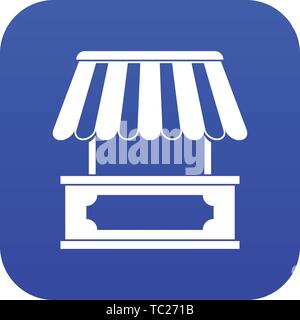 Street kiosk icon digital blue Stock Vector