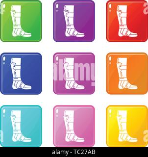 Leg in retainer icon, simple style. Stock Vector