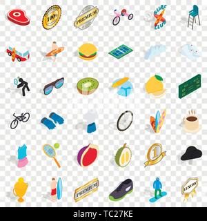 Premium icons set, isometric style Stock Vector