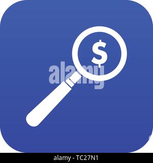 Magnifier icon digital blue Stock Vector