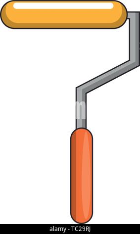 paint roller icon cartoon isolated Stock Vector