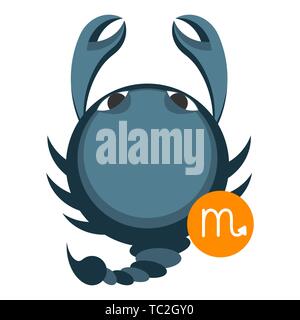 Scorpius or scorpio astrology sign isolated on white. Horoscope symbol represented as scorpion. Zodiac constellations astrological mythology icon vect Stock Vector