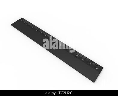 3D rendering of a ruler isolated in white studio background Stock Photo