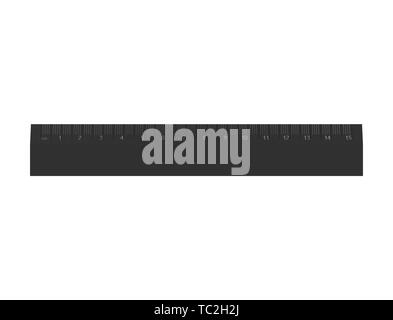 3D rendering of a ruler isolated in white studio background Stock Photo