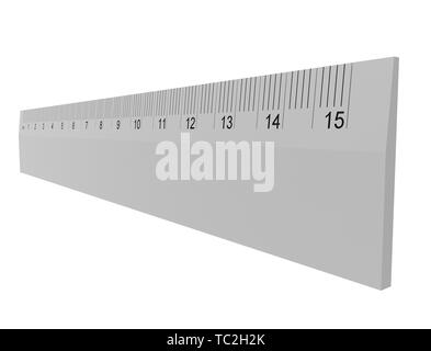 3D rendering of a ruler isolated in white studio background Stock Photo