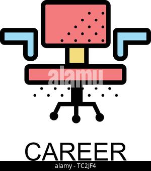 Chair icons for career on white background Stock Vector