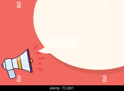 Megaphone with speak bubble for advertisement Stock Vector
