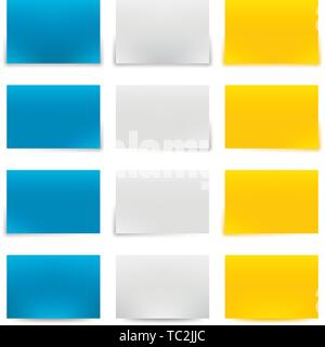 Vector illustration. Twelve page shadows. Different shapes and colors. Stock Vector