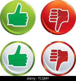 Vector illustration. Up and down buttons in shiny style. Isolated. Stock Vector