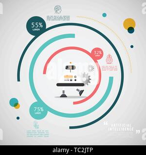 AI robot with high technology illustration design Stock Vector