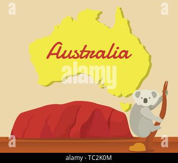 Koala bear and Australian map Stock Vector Image & Art - Alamy