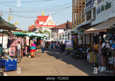 NONG KHAI, THAILAND, JANUARY 27, 2019 - Market in Nong Khai, Thailand Stock Photo