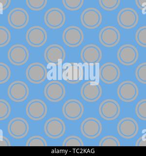 Seamless art abstract mosaic blue gray circles pattern Stock Vector