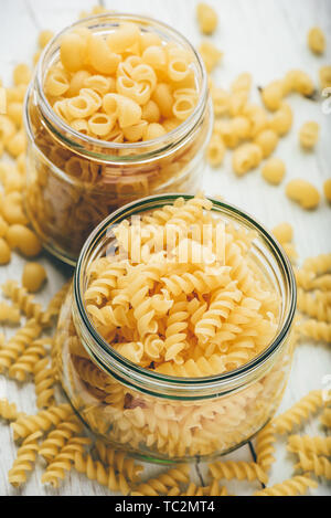 Download Two Kinds Of Italian Whole Wheat Pasta In Glass Jars Stock Photo Alamy PSD Mockup Templates