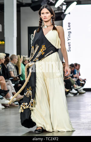 London, UK. 04th June, 2019. UCA Epsom showcases at Graduate Fashion Week 2019 - Day Three, on 4 June 2019, Old Truman Brewery, London, UK. Credit: Picture Capital/Alamy Live News Stock Photo
