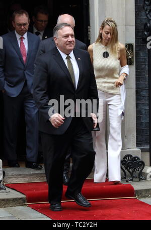 London, UK. 04th June, 2019. US Secretary of State Mike Pompeo leaves No 10 Downing Street on the second day of the State Visit of US President Donald Trump to the UK Credit: SOPA Images Limited/Alamy Live News Stock Photo