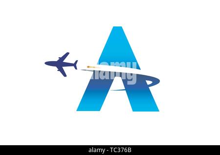 Abstract Letter Airplane Logo Creative Air Design Illustration Stock Vector