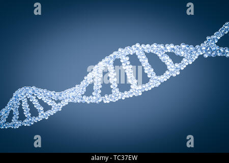 Spherical spiral DNA, three-dimensional rendering Stock Photo