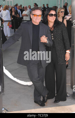 LOS ANGELES, CA. June 26, 2007: Robin Williams & wife Marsha Garces Williams at the world premiere of 'License to Wed' at the Cinerama Dome, Hollywood. © 2007 Paul Smith / Featureflash Stock Photo