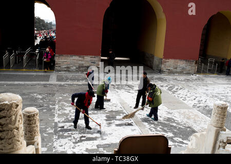 Snow View of the Temple of Heaven in Beijing Stock Photo