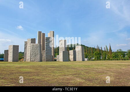 Scenery of Songjiang Moon Lake Sculpture Park in Shanghai Stock Photo