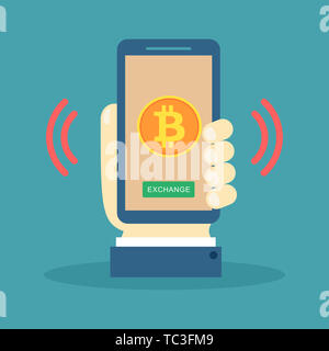 Bitcoin trading concept creative illustration Stock Photo