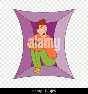 Fear of closed spaces icon cartoon style Stock Vector Image Art