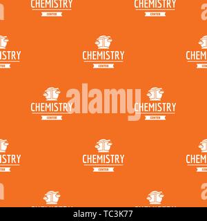 Research lab pattern vector orange Stock Vector