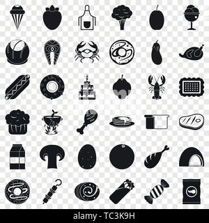 Favorite food icons set, simle style Stock Vector