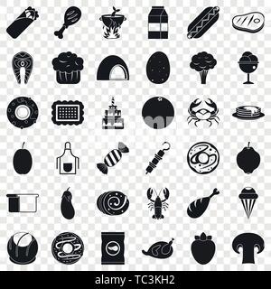 Autumn food icons set, simle style Stock Vector