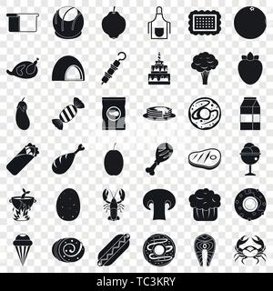 Donut icons set, simle style Stock Vector