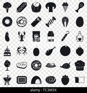 Candy icons set, simle style Stock Vector