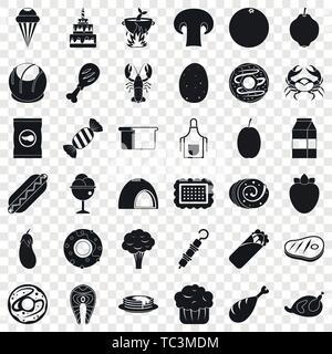 Chicken icons set, simle style Stock Vector