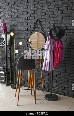 Stylish interior of female dressing room Stock Photo