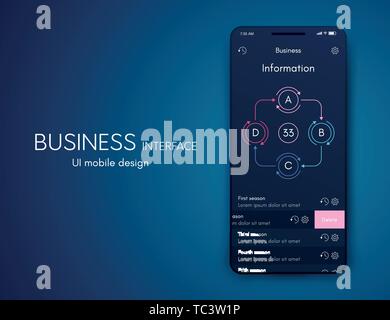 Vector graphics mobile infographics with four options. Template for creating mobile applications, workflow layout, diagram, banner, web design Stock Vector