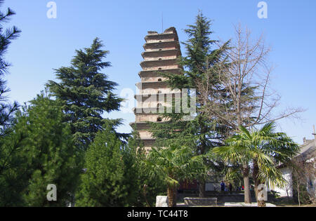 Ancient architecture of Xiangji Temple in Xi'an Stock Photo