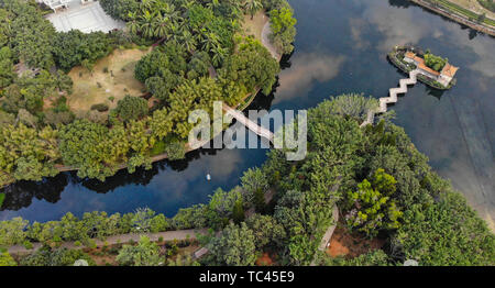 The midair view of the park in Longgang, Shenzhen. Stock Photo