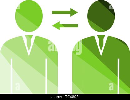 Corporate Interaction Icon. Flat Color Ladder Design. Vector Illustration. Stock Vector