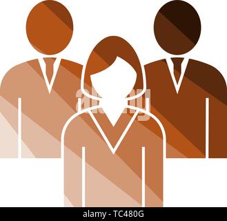 Corporate Team Icon. Flat Color Ladder Design. Vector Illustration. Stock Vector