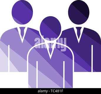 Corporate Team Icon. Flat Color Ladder Design. Vector Illustration. Stock Vector