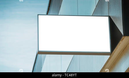 Mock up. Empty signboard on modern building wall Stock Photo