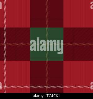 Red and green tartan plaid Scottish seamless pattern. Christmas and New year concept. Vector illustration. Texture from tartan, plaid, clothes Stock Vector