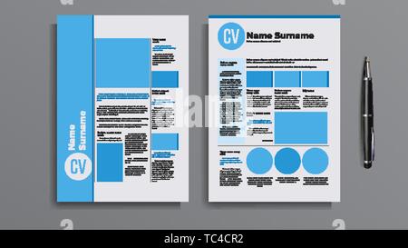 Professional Cv Resume Template Design Vector Stock Vector