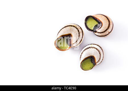 Escargots de Bourgogne isolated on white background Stock Photo