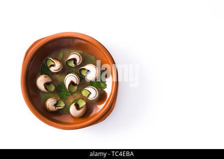 Escargots de Bourgogne isolated on white background Stock Photo